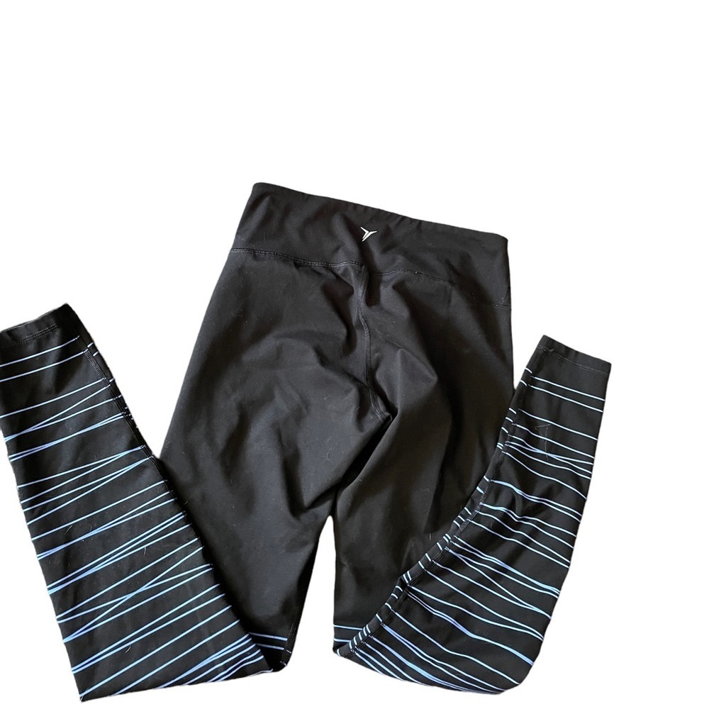 Old Navy Black and Blue Leggings Pants size Medium - Picture 2 of 5